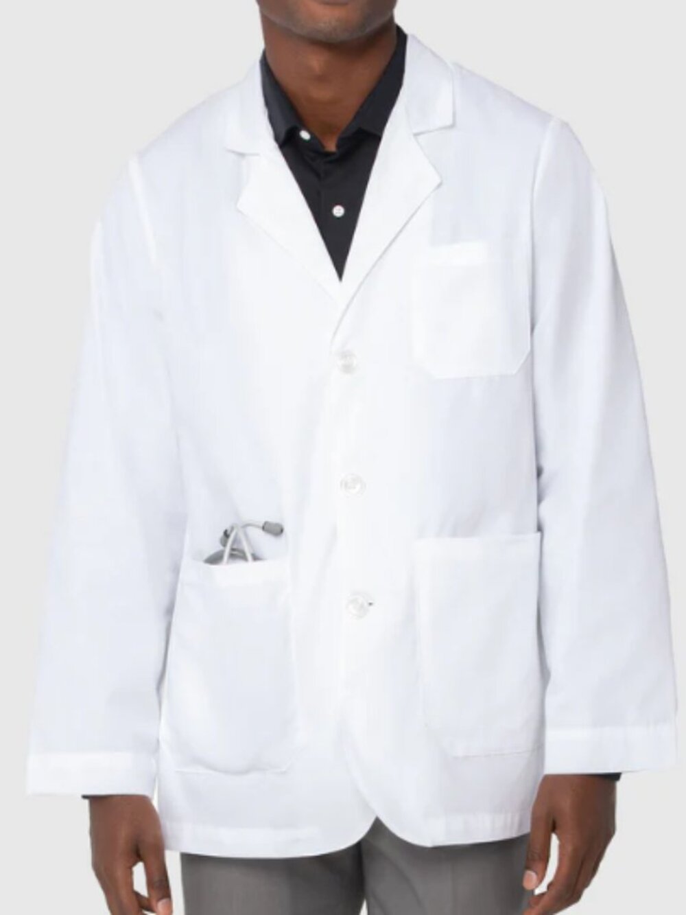 Landau 3224 Men's 5-Pocket Consultation Jacket - White